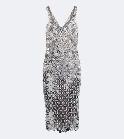 Rabanne Chainmail Embellished Cocktail Dress In Gray