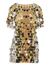 Rabanne Iconic Sparkle Discs Mini Dress In Gold