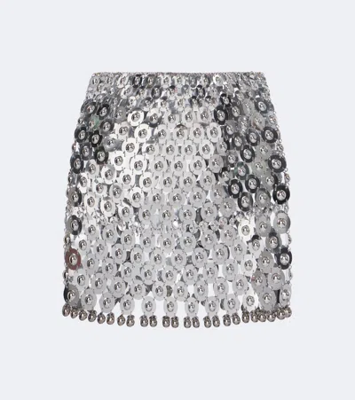 Rabanne Chainmail Embellished Miniskirt In Silver