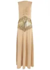 RABANNE RABANNE CHAINMAIL-EMBELLISHED STRETCH-JERSEY MAXI DRESS