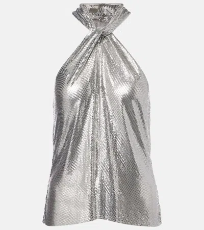 Rabanne Halterneck Chainmail Blouse In White