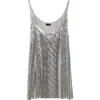 Rabanne Metallic Mesh Tank Top With Side Slits In Silver