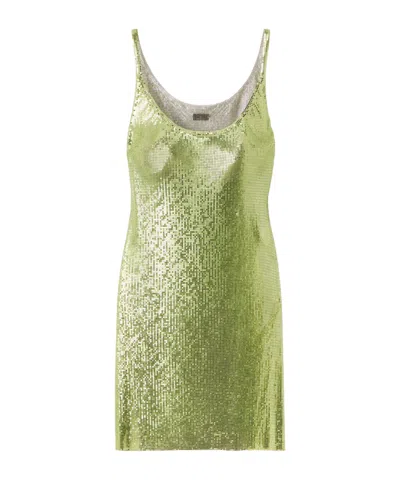 Rabanne Chainmail Mini Dress In Green