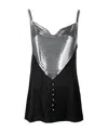 Rabanne Top With Sequin Embellishment And Draped Neckline In Black