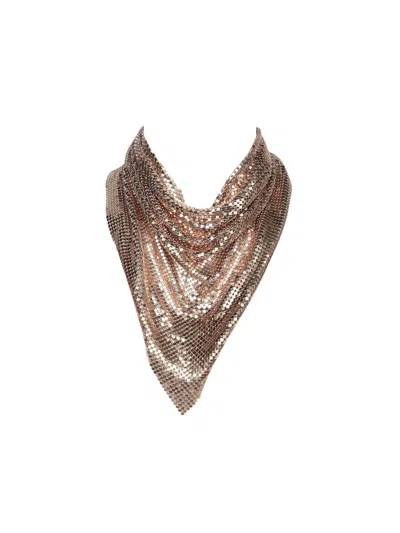 Rabanne 'chainmail' Scarf In Lightweight Pixelated Chain Mesh In Gold