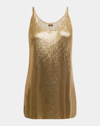 Rabanne Chainmail Tank Top In New Gold
