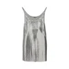 Rabanne Metallic Mesh Tank Top With Side Slits In Silver