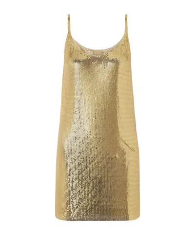 Rabanne Chainmail-embellished Mini Dress In Brown