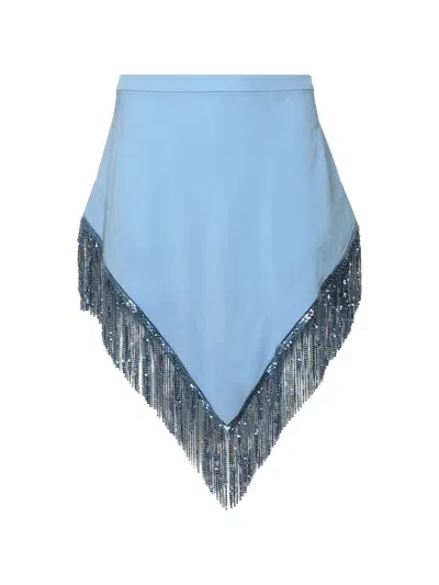 Rabanne Chainmail-embellishment Asymmetric Skirt In Blue