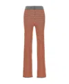 Rabanne Jacquard Checkered Flared Trousers With Buttoned Waistband In Brown