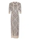 Rabanne Checked Cardigan Dress In Multi