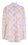 Rabanne Checked Cotton Button-down Shirt In Purple