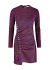 Rabanne Checked-intarsia Knitted Mini Dress In Multicoloured 1