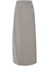 Rabanne Checked Midi Skirt In Gray