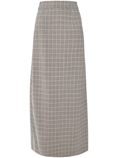 RABANNE CHECKED MIDI SKIRT