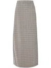 Rabanne Checked Midi Skirt In Neutrals