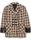 Rabanne Checked Peacoat In Neutrals