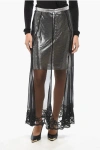 Rabanne Chiffon And Metal Mesh Skirt In Black