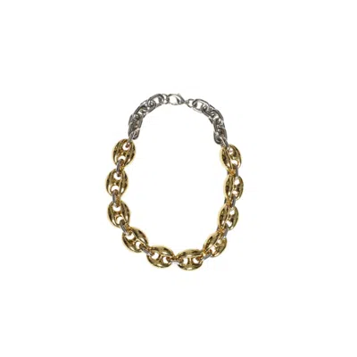 Rabanne Chunky Choker Necklace In Polished Aluminum In Multi