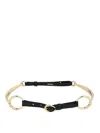 Rabanne Nero E Oro Leather And Brass Belt In Multi