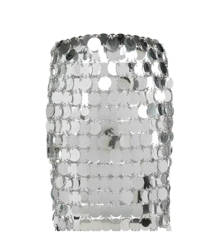 Rabanne Circular-discs Mini Skirt In Gray