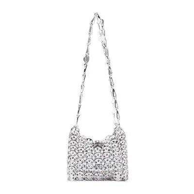 Rabanne Silver Iconic Nano 1969 Bag In Grey
