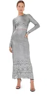 Rabanne Womens Round-neck Metallic-weave Knitted Maxi Dress Silver In Silver