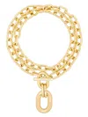 Rabanne Collana Doppia In Ottone Con Pendente In Oro