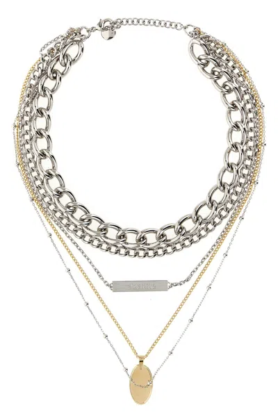 Rabanne Layered Necklace In Silver