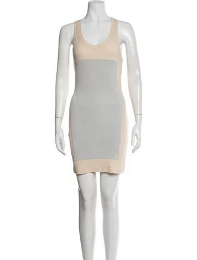 Pre-owned Rabanne Colorblock Pattern Mini Dress In Neutral