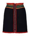 Rabanne Colour-block Macramé Miniskirt In Black