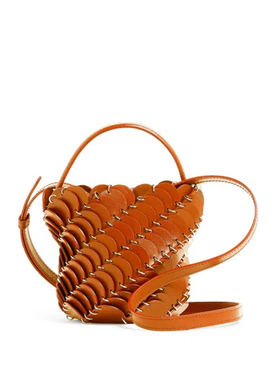 Rabanne Compact Structured Pochette With Minimalist Design In Orange