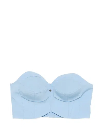 Rabanne Corset-style Cropped Top In Blue