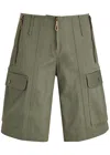 Rabanne Cotton Cargo Shorts In Green Olive