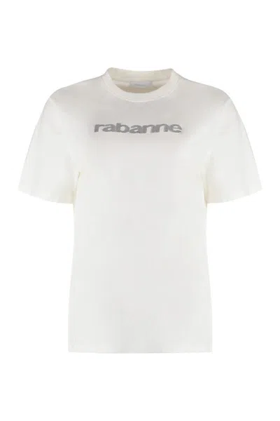 Rabanne Cotton Crew-neck T-shirt In White
