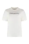 Rabanne Embellished Logo Regular T-shirt In White