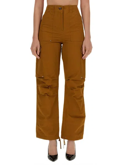 Rabanne Cotton Pants In Brown