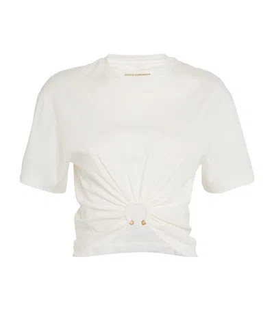 Rabanne Cotton Piercing-detail T-shirt In White