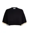 Rabanne Silk And Cotton Blend Cropped Sweater In Black