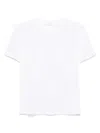 Rabanne White Cotton T-shirt With Silver Logo Plaque In White