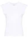 Rabanne Fitted Cotton T-shirt With Structured Sleeves In White
