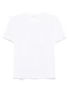 Rabanne White Cotton T-shirt With Silver Logo Plaque In White