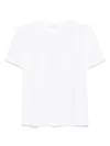 Rabanne White Cotton T-shirt With Silver Logo Plaque In White