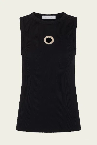 RABANNE COTTON TANK TOP IN BLACK