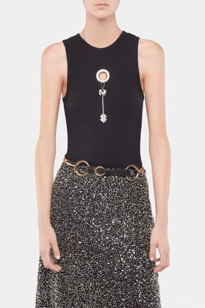 Rabanne Cotton Tank Top In Black