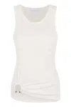 Rabanne Asymmetrical Tank Top With Gathering In White