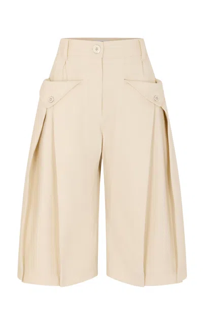 Rabanne Cotton-blend Culottes In Neutral
