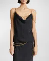 Rabanne Chain-embellished Satin-twill Top In Black