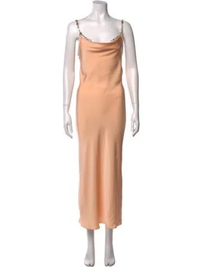 Pre-owned Rabanne Cowl Neck Long Dress In Neutrals