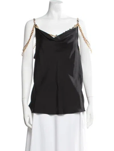 Pre-owned Rabanne Cowl Neck Sleeveless Top In Black